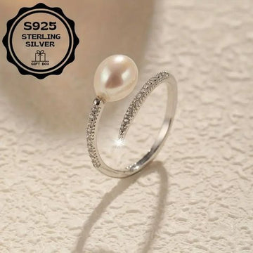 純銀淡水パールリング