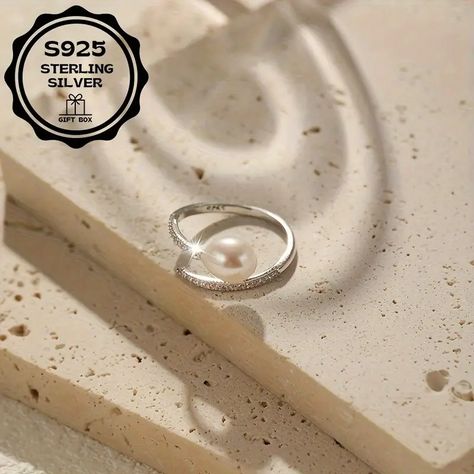 純銀淡水パールリング