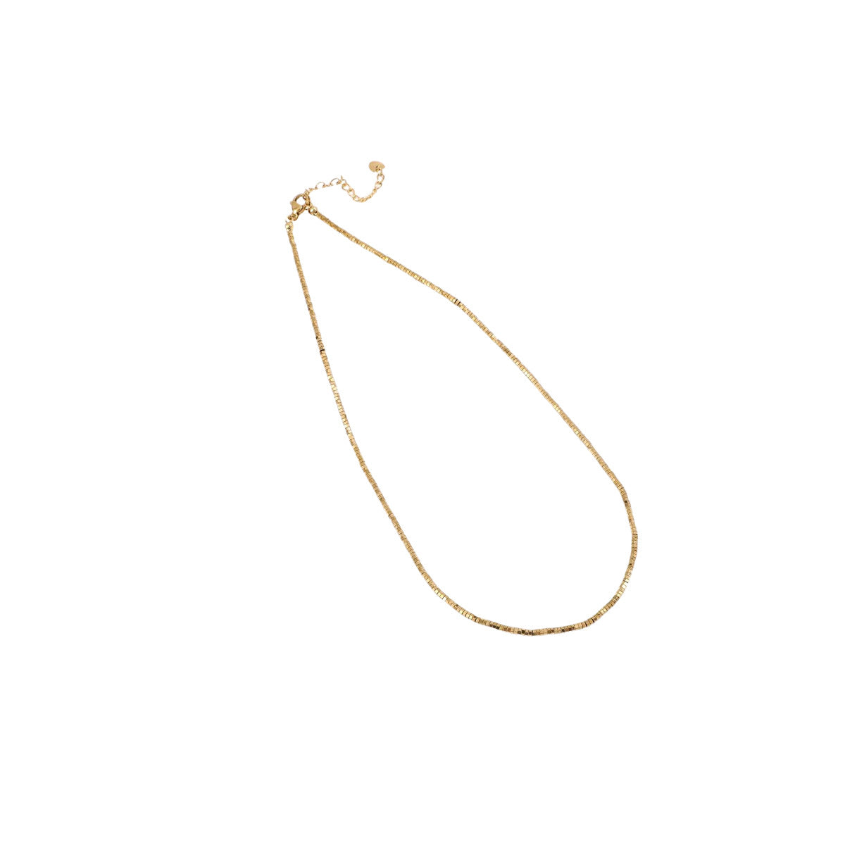 欧美小众金色天然黑胆石钛钢串珠项链女冷淡轻奢高级感锁骨链配饰