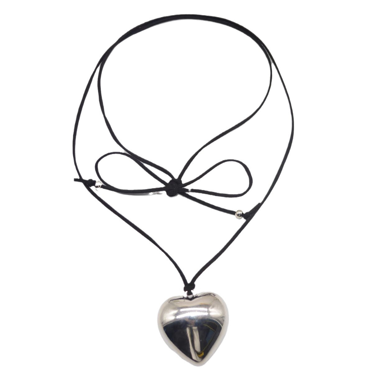 韩素希同款项链女甜酷辣妹爱心黑绳系带项圈时尚百搭锁骨链颈链潮